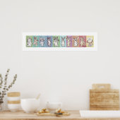 10 Regenboogkonijnen Aangepast Poster (Keuken)