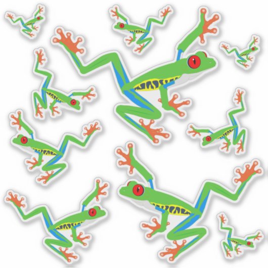 10 Rode Ogen Boom Kikker Decal Sticker (Voorkant)