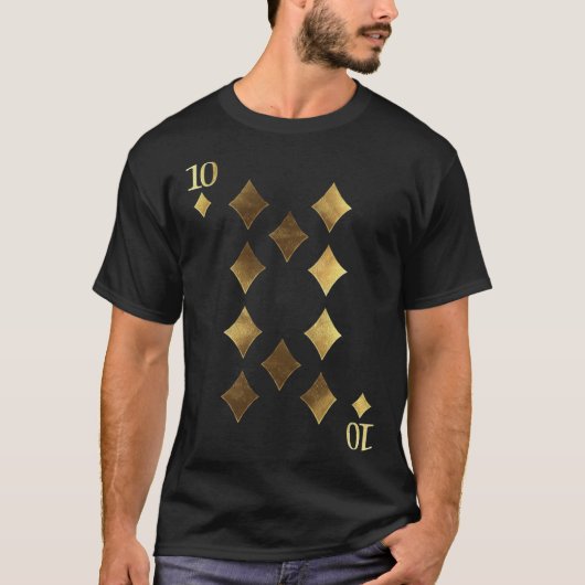 10 Ruiten Tien Pokerkaart Speelkaart Blackjackkaar T-shirt (Voorkant)