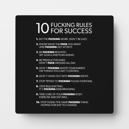 10 Rules For Success - Motivational Fotoplaat (Voorkant)