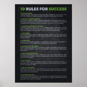 10 Rules For Success - Motivational Poster