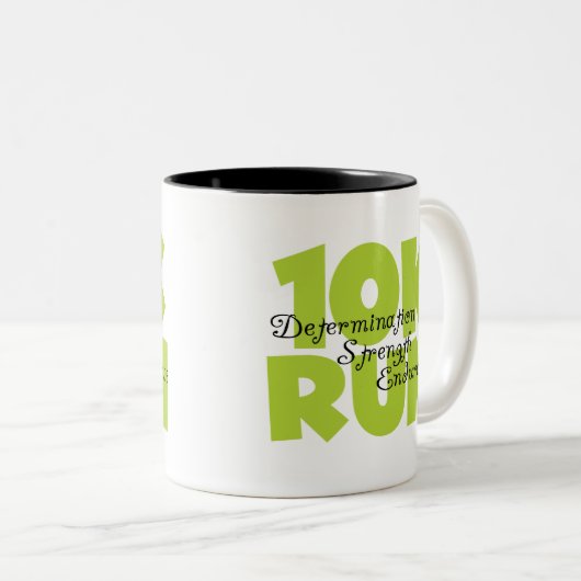 10 Run Spring Green Tweekleurige Koffiemok (Voorkant rechts)