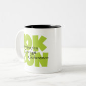 10 Run Spring Green Tweekleurige Koffiemok (Voorkant links)