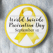 10 september Werelddag van de Zelfmoordpreventie Ronde Button 5,7 Cm