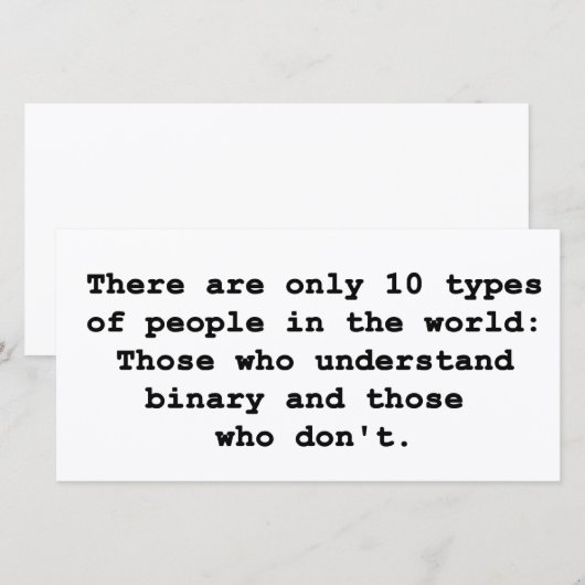 10 Soorten mensen (Voorkant / Achterkant)