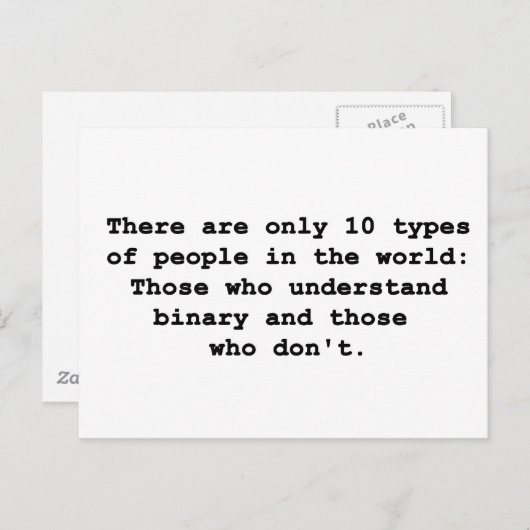 10 Soorten mensen Briefkaart (Voorkant / Achterkant)