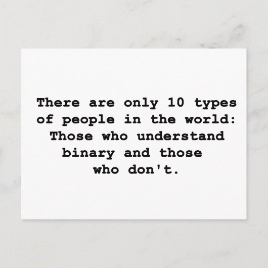 10 Soorten mensen Briefkaart (Voorkant)