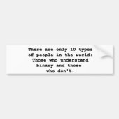 10 Soorten mensen Bumpersticker (Voorkant)