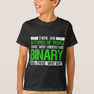 10 soorten mensen die binair begrijpen t-shirt