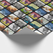 10 Square Photo Grid Sjabloon Rond zwart Lijst Cadeaupapier (Hoek)