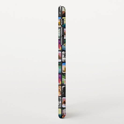 10 Square Photo Grid Sjabloon Rond zwart Lijst iPhone Hoesje (Linkerkant)