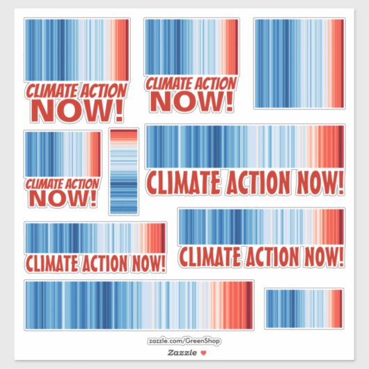 10 Sticker klimaatactie nu! Opwarming van de aarde (Vel)