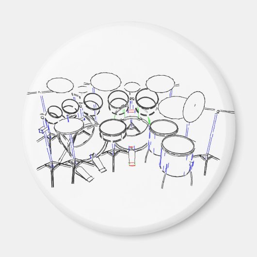 10-stukdrumkit: markeringstekening: magneet (Voorkant)