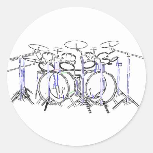 10-stukdrumkit: markeringstekening: ronde sticker (Voorkant)
