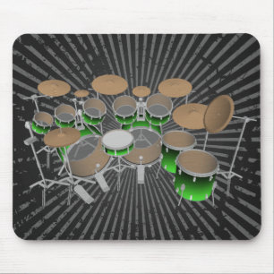10-stuks trommelkit: Groene gradiënt: Drums Mouse Muismat
