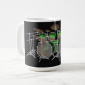 10-stuks trommelkit: Groene gradiënt: KoffieMok (Voorkant links)