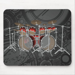 10-stuks trommelkit: Rode gradiënt: Drums Mousepa Muismat
