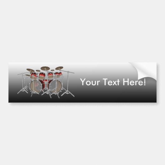 10-stuks trommelkit: Rood: Bumpersticker (Voorkant)