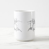 10-stuks trommelkit: Zwart-wittekening: Koffiemok (Center)