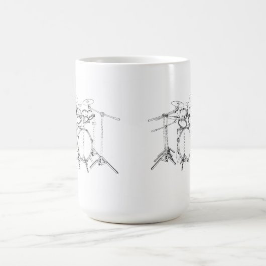 10-stuks trommelkit: Zwart-wittekening: Koffiemok (Center)