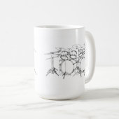 10-stuks trommelkit: Zwart-wittekening: Koffiemok (Voorkant rechts)