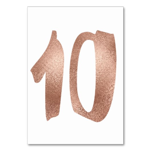 10 Tabel Aantal White Metallic roze Rose Gold Kaart (Achterkant)