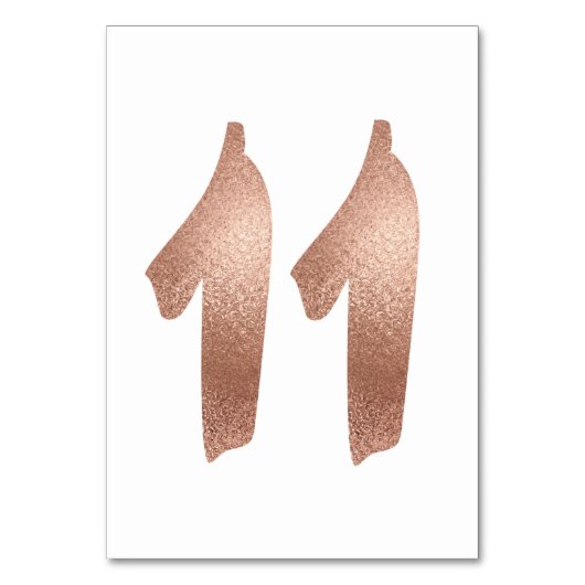 10 Tabel Aantal White Metallic roze Rose Gold Kaart (Voorkant)