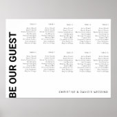 10-tabel Eenvoudig witte bruiloft-zitje Poster (Voorkant)