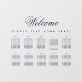 10 Tabel marineblauw, transparant zitvlak Raamsticker (Vel)