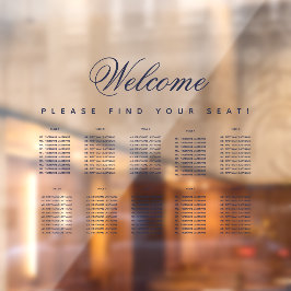 10 Tabel marineblauw, transparant zitvlak Raamsticker