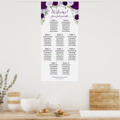 10 Tabel Paarse Boho Rozen Verticale Zitgrafiek Poster (Keuken)