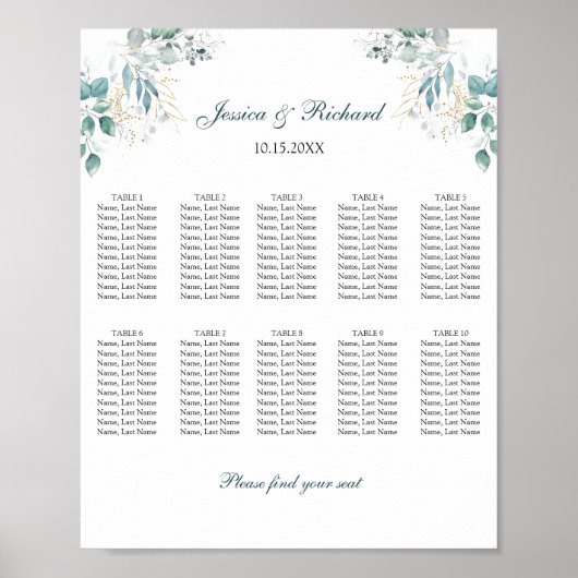 10 Tabellen Poster (Voorkant)