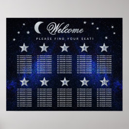 10 Tabelsterren Sky Celestial Wedding Seating Char Poster