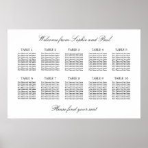10 Tafel Elegante Minimalistische Zitplaatskaart