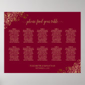 10 Tafel Gold-vriendjes op het Burgundy Elegant We Poster (Voorkant)