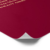 10 Tafel Gold-vriendjes op het Burgundy Elegant We Poster (Hoek)