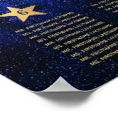 10 tafel Hemels Huwelijk Blauw Gouden zitplaatskaa Poster (Hoek)