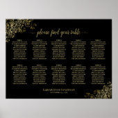 10 tafel huwelijks zitplaatskaart Zwart & Goud Kan Poster (Voorkant)