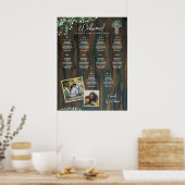 10 Tafel Rustisch Hout Gypsophila FOTO-Zittingssch Poster (Keuken)