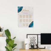 10 Tafel - Tafel - Verwant Verzamel Blauwe Geoden Poster (Thuiskantoor)