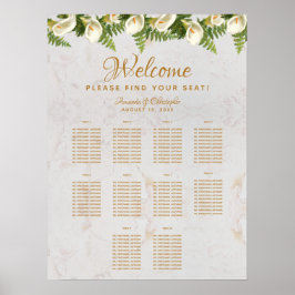10 tafel trouwzaal zitplaats chart Calla lelies Ma Poster