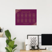 10 Tafel-weddenschapenkaart Magenta & Gold Poster (Thuiskantoor)