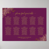 10 Tafel-weddenschapenkaart Magenta & Gold Poster (Voorkant)
