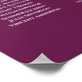 10 Tafel-weddenschapenkaart Zilver op chassis Poster (Hoek)