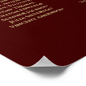 10 Tafel-weddenschapskaart Auburn & Lacy Gold Poster (Hoek)