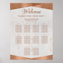 10 Tafel-weddenschapskaart Faux Copper Marble Poster