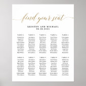 10 Tafels 100 Gasten Vind Je Plaats Zitplaatsindel Poster (Voorkant)