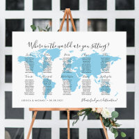 10 Tafels Bestemmingen Wereldkaart Zitplaats Chart