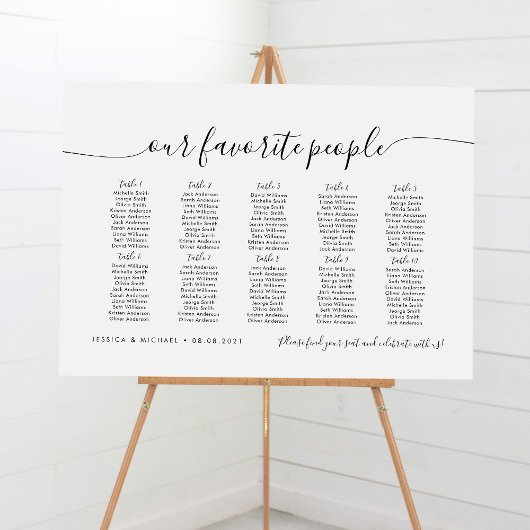 10 Tafels Modern Onze favoriete Mensen Zittingkaar Poster