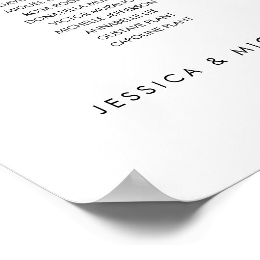 10 Tafels Modern Vind uw zitplaatskaart Poster (Hoek)